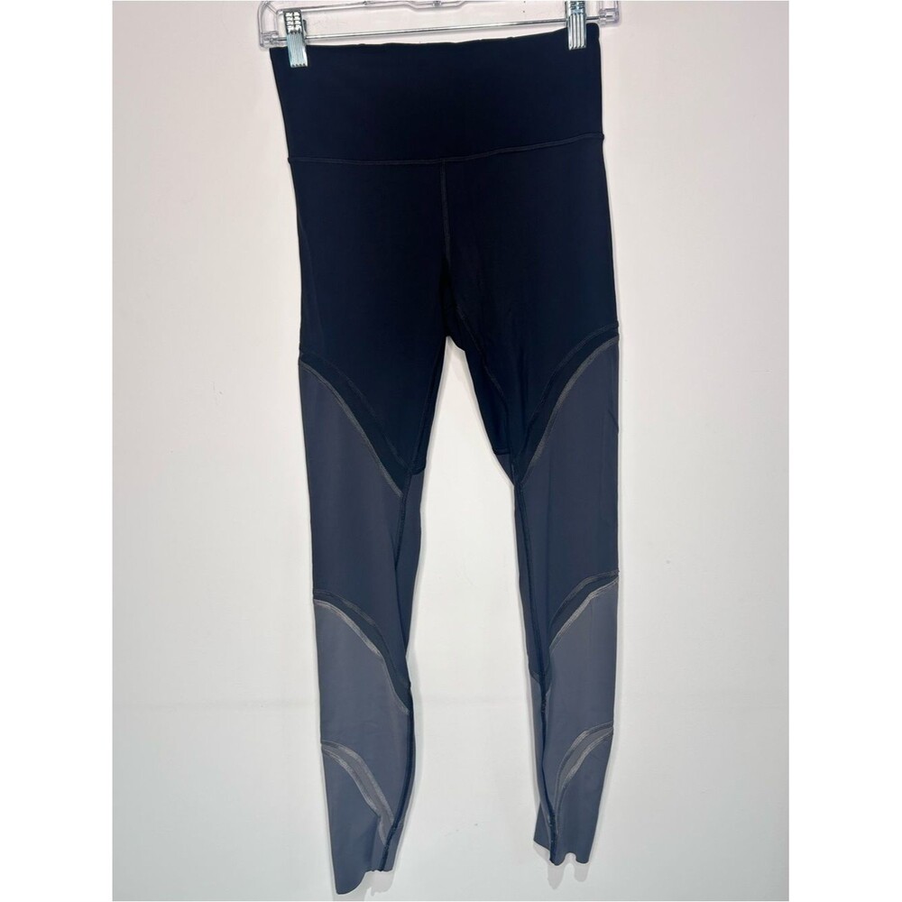 Lululemon Speed Tight IV Leggings Black Gray Colorblock Running Pants Size 6